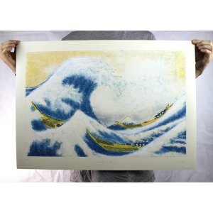 Hommage à Hokusai – CONI - Sérigraphie - LES MAINS SALES