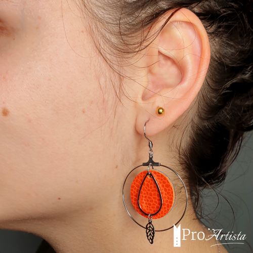 BO « créoles » - cuir orange