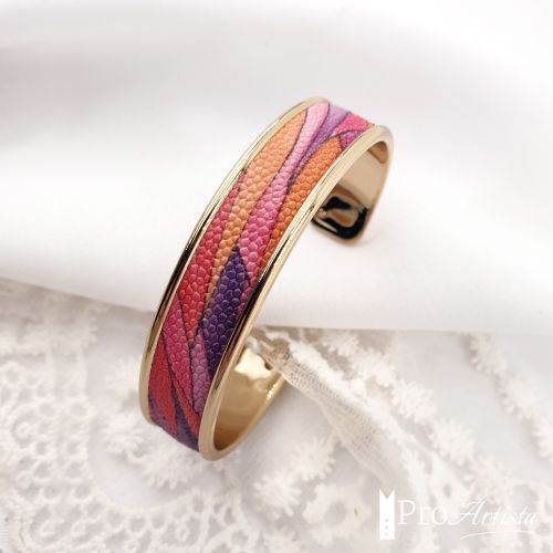 Bracelet cuir motifs « Feu sacré »
