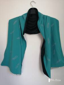 foulard vert sérigraphié - Atelier Minaka