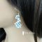 Boucles d'oreilles en émail plique à jour sur argent '' Les Oiseaux ''
