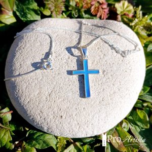Collier "Croix " en émail champlevé sur argent - Les émaux Arédiens